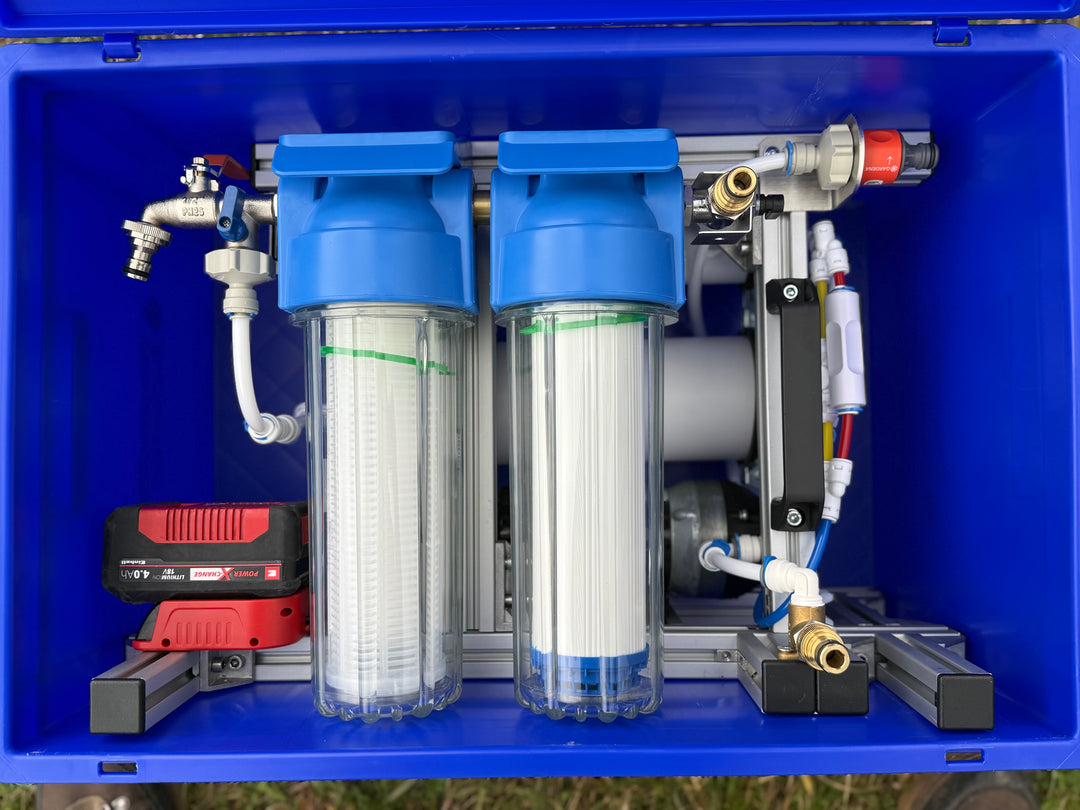 OSMEX Traveller | 12V Pumpe für Akku + Filterglocke + Eurobox